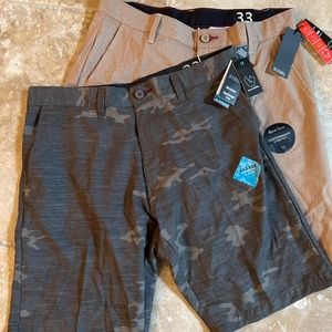 Mens NWT burnside hybrid shorts 33 waist 21 length - khaki and camo